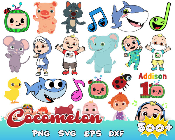 500 Cocomelon Bundle Svg, Cocomelon Svg, Cocomelon Jj Svg, Watermaleon svg, High quality.jpg