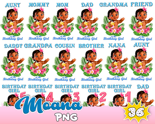 Moana Birthday Girl Png Digital File , Iron Transfer Moana Mommy ,Daddy ,Sister, Birthday Girl Personalized, Digital Files.jpg