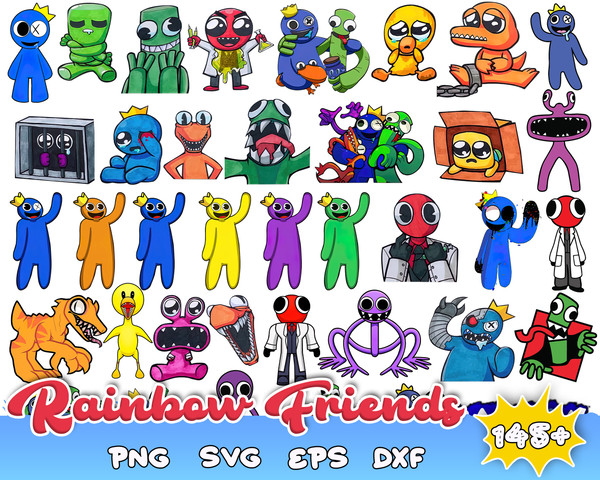 145+ Rainbow friends SVG, Rainbow friends PNG, Sublimation, Transfer