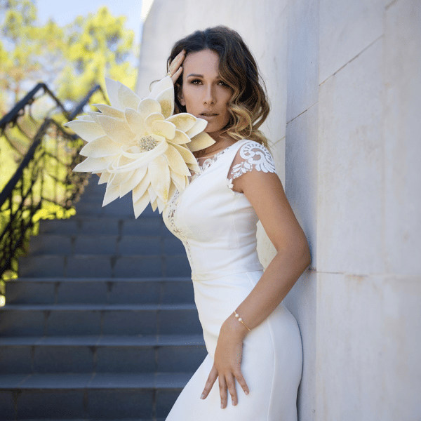 Bridal hair flower, white flower hair clip,.jpg