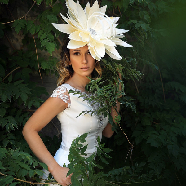 Hat Kentucky Derby-Wedding flower headband- Vintage style.jpeg