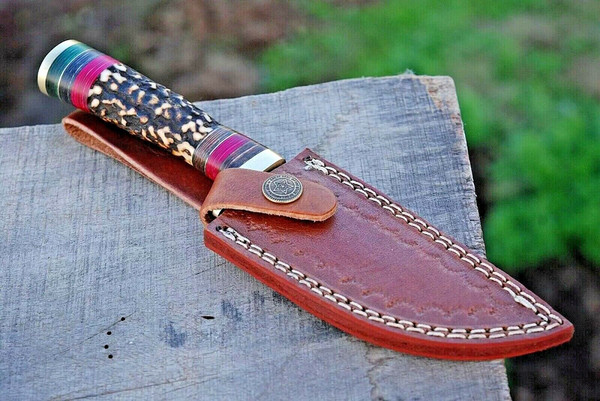 Custom Handmade Damascus Steel Hunting Knife Fix Blade Full tang Gift For Him 2.jpg