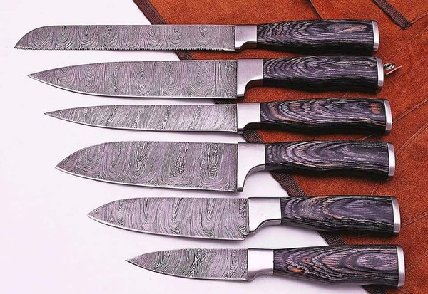 6-Piece Custom Handmade Kitchen Chef Knife Set