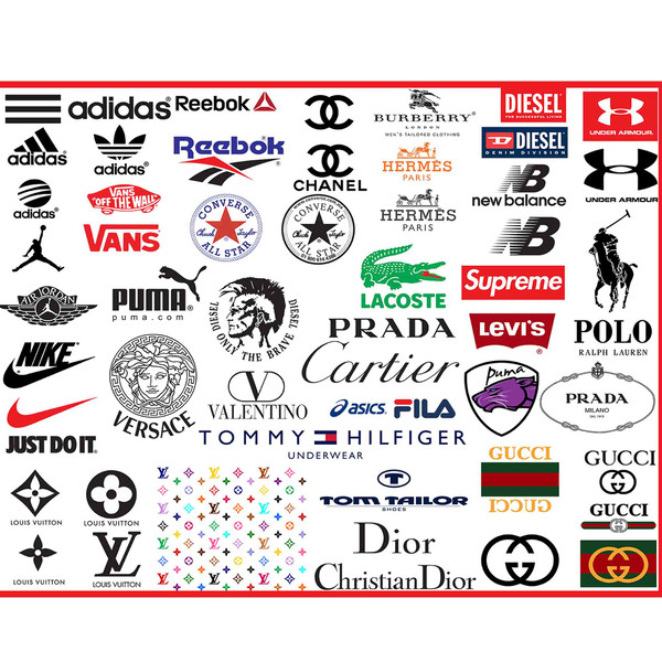 Bundle Brand Logo Svg, Brand Logo Svg,Chanel svg, Versace svg, Dior svg,  D&G logo svg, Louis Vuitton svg, Sport Logo Svg