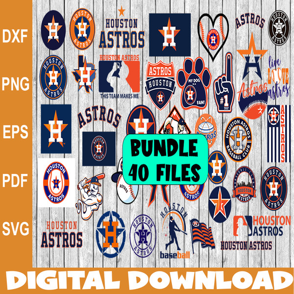 40 Files Houston Astros svg bundle, houston astros clipart, houston svg,  astros svg, vector, cricut, Cut file, MLB svg