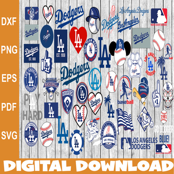 La Dodgers Bundle Svg Files For Silhouette Files For Cricut Svg