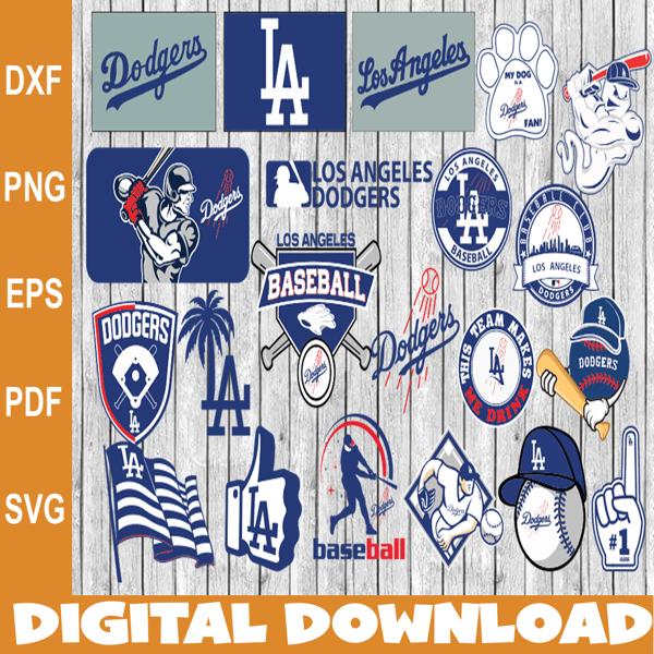 La Dodgers Bundle Svg Files For Silhouette Files For Cricut Svg