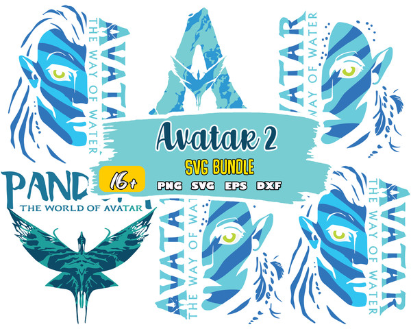 Avatar The Way of Water bundle, Avatar 2 SVG, png, eps, dxf, Digital download.jpg