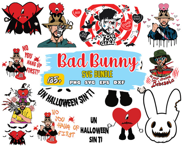 Bad Bunny Halloween, Bad Bunny Halloween SVG, Bad Bunny Png, Instant Download.jpg