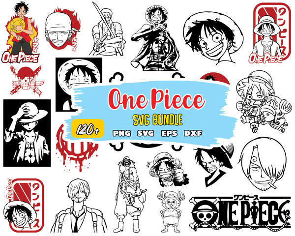 One Piece, Anime Bundle, One Piece Characters, Japanese SVG, PNG,EPS,  Unique design