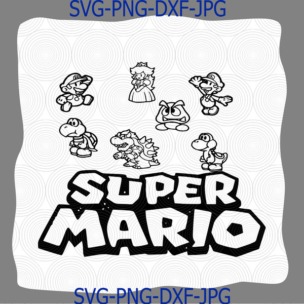 Mario Yoshi Luigi LAYERED Svgs 