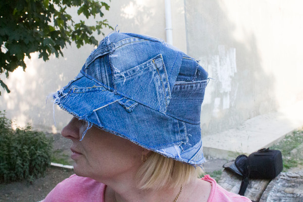 Denim women's bucket hat made from upcycled denim – DENIM TWICE