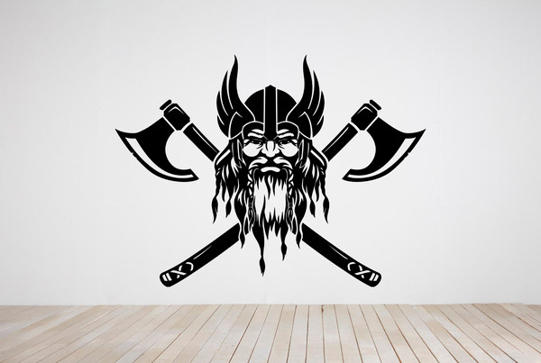 Viking Sticker Warrior Ancient Viking Symbols Weapons Great And Strong