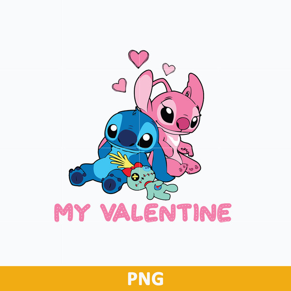 Stitch and Angel Disney Valentines Day PNG