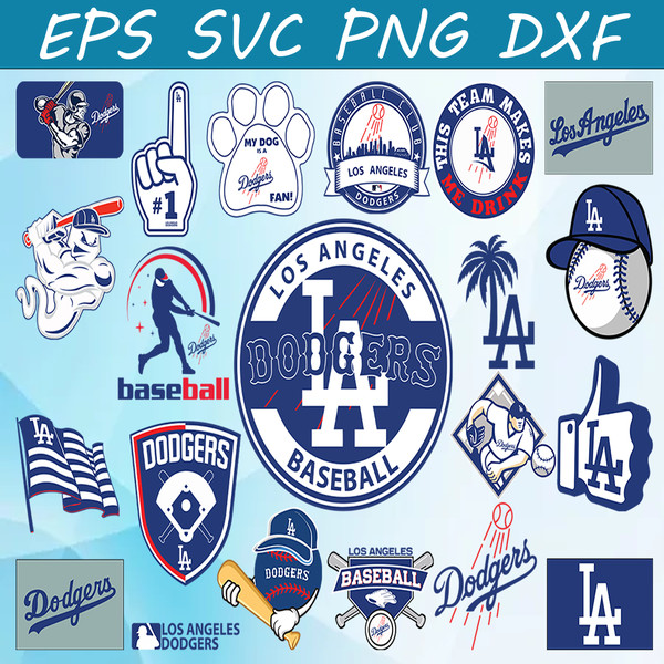 La Dodgers Bundle Svg Files For Silhouette Files For Cricut Svg Dxf Eps Png  Instant Download