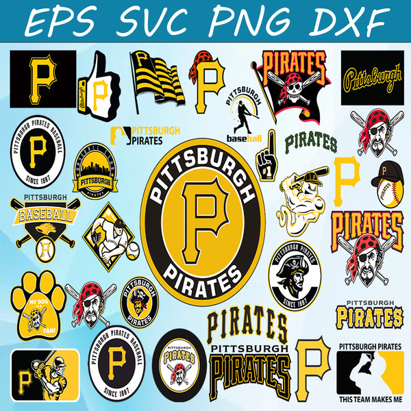 Bundle 32 Files Pittsburgh Pirates Baseball Team Svg, Pittsb