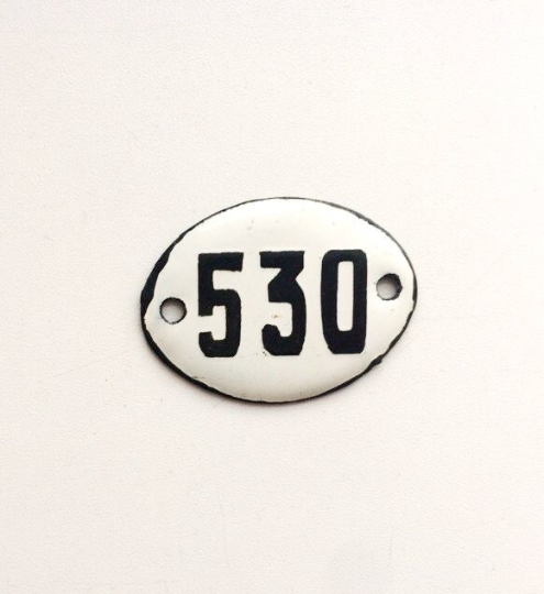 530 address sign door number plate vintage