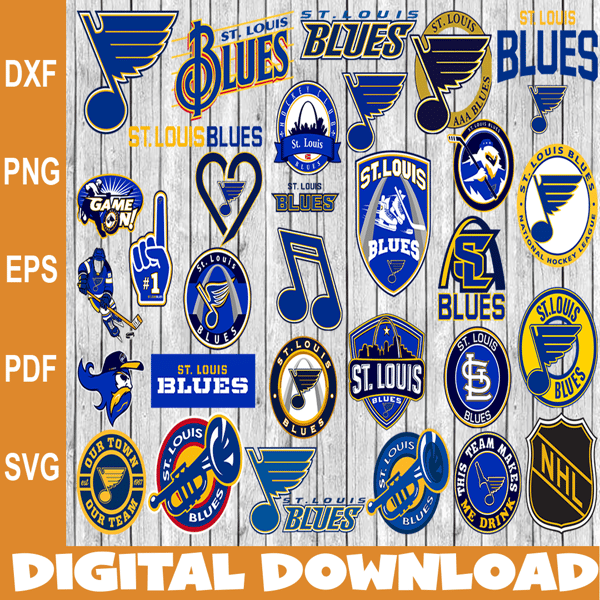NHL St. Louis Blues, St. Louis Blues SVG Vector, St. Louis Blues Clipart, St.  Louis Blues Ice Hockey Kit SVG, DXF, PNG, EPS Instant Download NHL-Files  For Silhouette, Files For Clipping. 