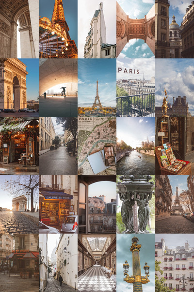 100 PCS Paris wall - Paris kit collage Uplift DOWNLOAD DIGITAL aest Inspire 