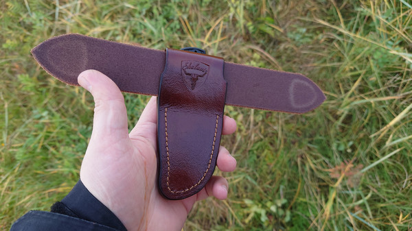 4 Inch Printed Brown Leather Sheath