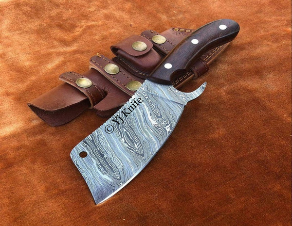 Personalized Damascus Steel Cleaver Chopper Chef Kitchen Knife