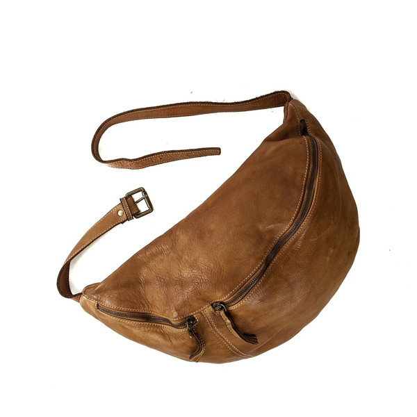 Soft Italian Leather Sling and Belt Bag, Buttery Soft Leather