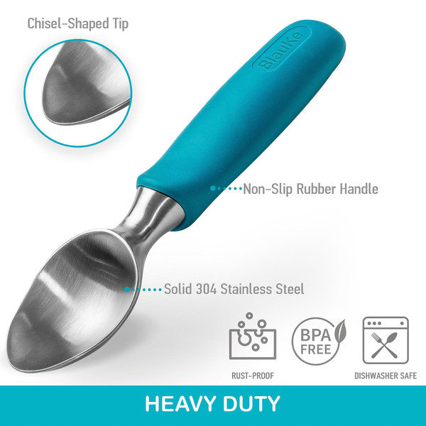 Ice Cream Scoop, Stainless Steel Non-stick Ice Cream Spoon Diameter With  Comfortable Non-slip Rubber Grip Handle For Hard Ice Cream/cookie/melon  Ball/