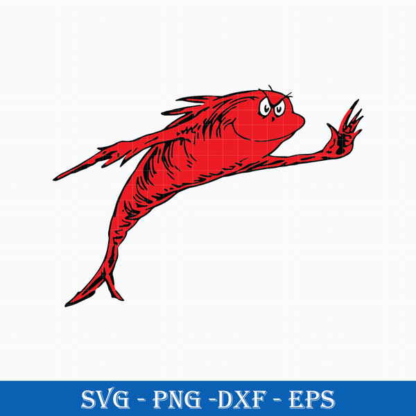 Red Fish Svg, One fish, two fish, red fish, blue fish Svg, Dr. Seuss Svg,  Dr. Seuss Character svg