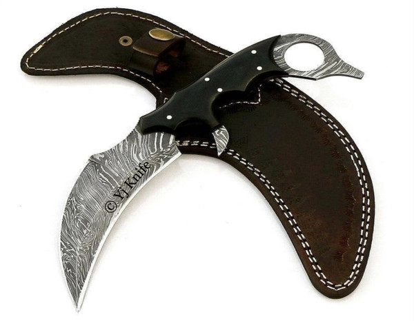 handmade Damascus karambit knife (11).JPG