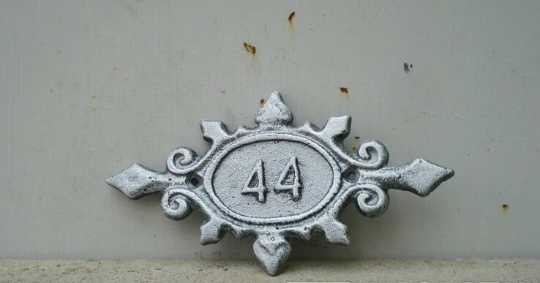 old vintage address number sign 44