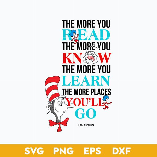 You Read The More You Know Svg, Dr Seuss Svg, Dr Seuss Quote - Inspire ...
