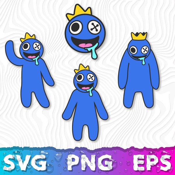 Blue Rainbow Friends SVG Roblox Face SVG - SVGbees