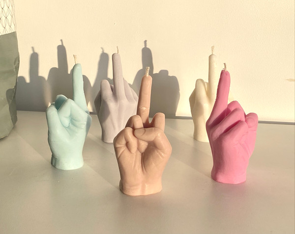 MIDDLE FINGER Candle VEGAN Middle Finger Candle Hand Hand Candle