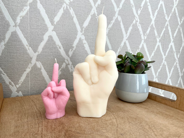 Fuck You Candle, Middle Finger Candle, Hand Gesture Candle, - Inspire Uplift