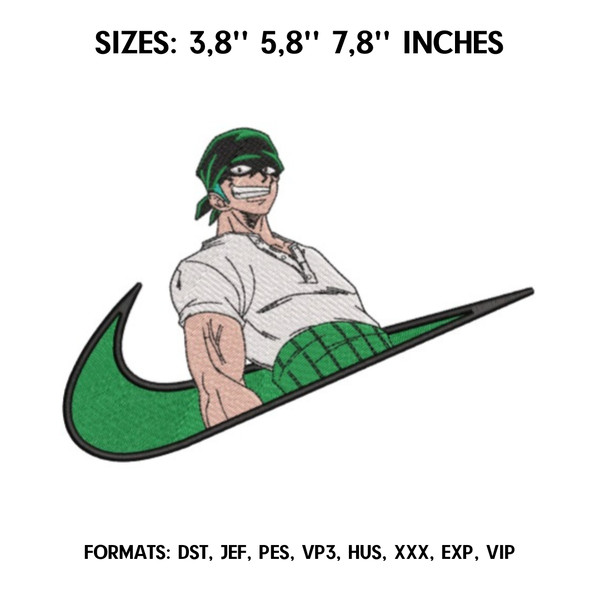 Zoro embroidery design file, One piece embroidery