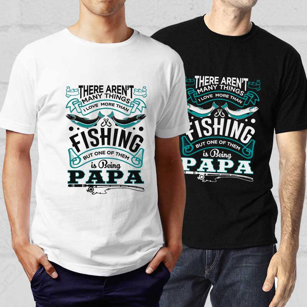 Fishing Papa Funny Fishing T-shirt Design SVG Cutting File Digital