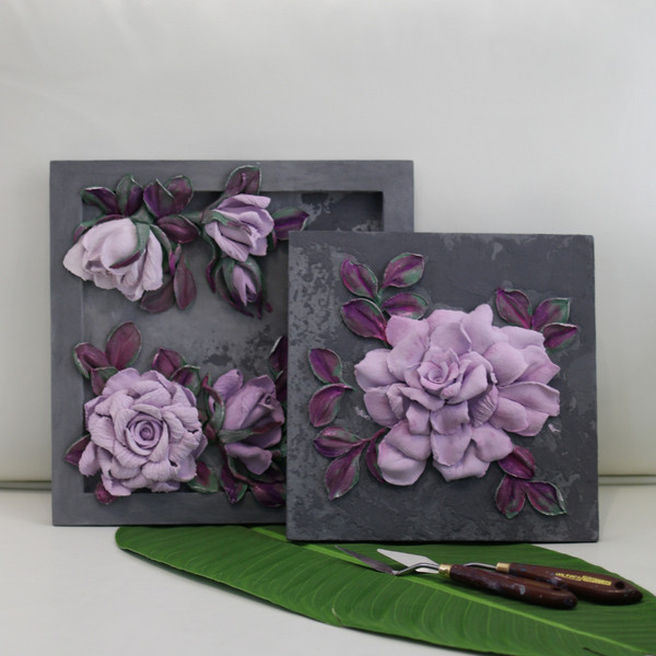 Small canvas painting flowers wall art set of 5 - Inspire Uplift