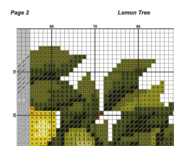 Lemon cross stitch PDF pattern Easy Kids cross stitch /97/ - Inspire Uplift