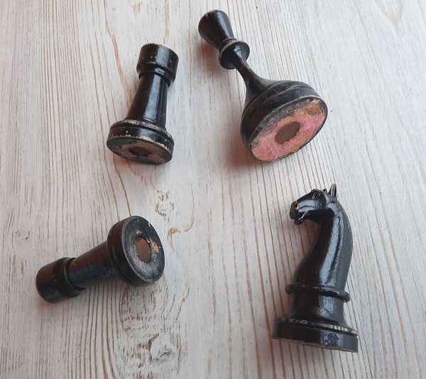 Black spare reserve Soviet chess pieces BF2: king, rooks. kn - Inspire  Uplift