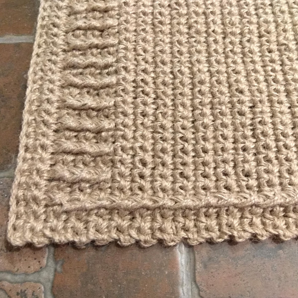 VINTAGE PRIMITIVE HANDMADE CROCHETED BRAIDED ROPE RAG RUG FLOOR DOOR MAT