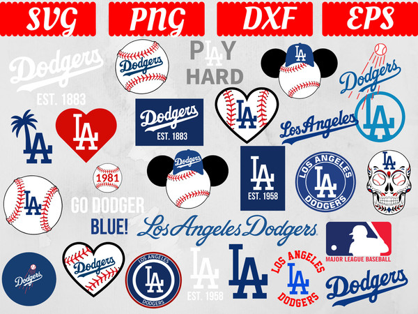 Los Angeles Dodgers SVG Files, Cricut, Silhouette Studio, Digital