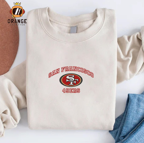 San Francisco 49ers Embroidered Sweatshirt, NFL Embroidered - Inspire ...