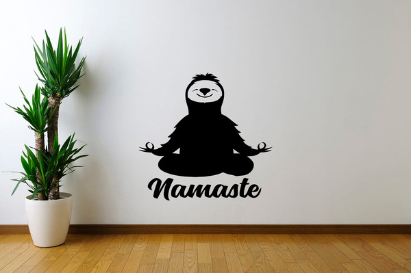 sloth sticker animal namaste