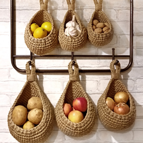 Hanging Fruit Basket Kitchen Hanging Wall Vegetable Fruit Baskets