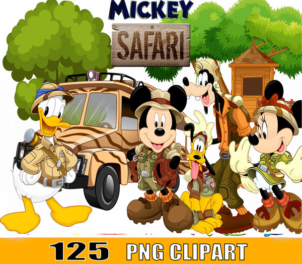 Safari Mickey Mouse, Safari Mickey Mouse PNG, Safari Mickey Mouse