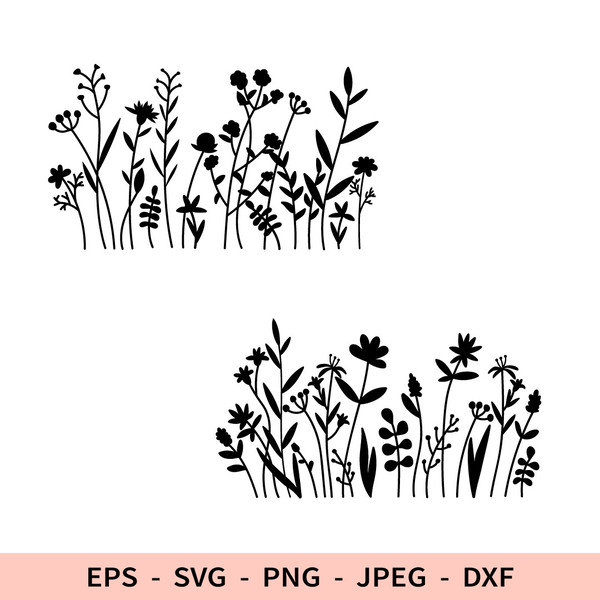 Wildflowers Svg Field Flowers File for Cricut Floral Silhoue - Inspire ...