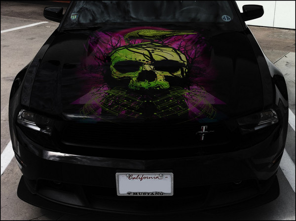 Skull Car Decal Car Hood Wrap Decal Vinyl Sticker Full Color
