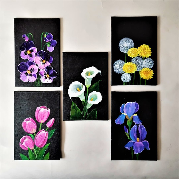 easy flower canvas painting ideas