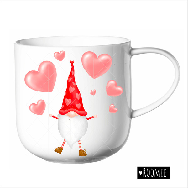 Pink Heart Gnome Mug