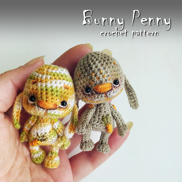 Bunny crochet pattern, cute crochet toy, amigurumi bunny, hare pattern, rabbit crochet pattern, crochet brooch ebook 1.jpg